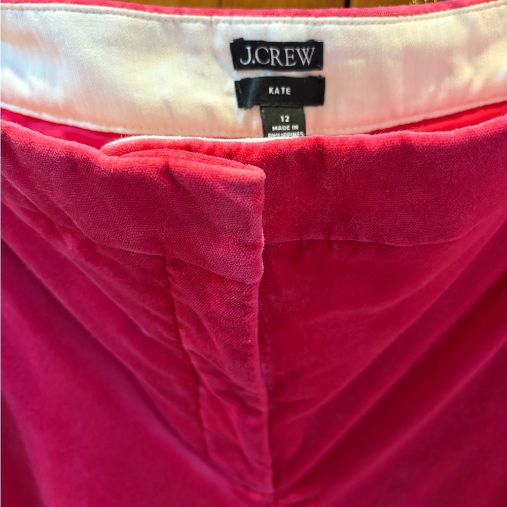 J. Crew Suit Dragonfruit Pink Velvet Featuring the Willa Blazer & Kate Trousers - Picture 13 of 16